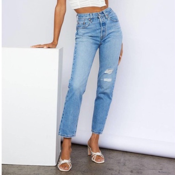 Levi's Denim - LEVI’S 501 Original Cropped Luxor Reconstruction Size 23 x 28